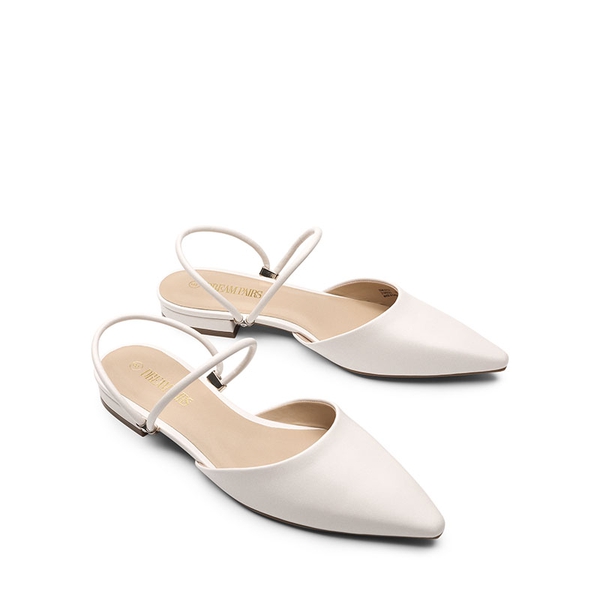 Pointed Toe Two-Way Slip on Mules - WHITE - 4